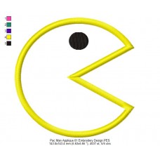 Pac Man Applique 01 Embroidery Design